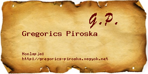 Gregorics Piroska névjegykártya
